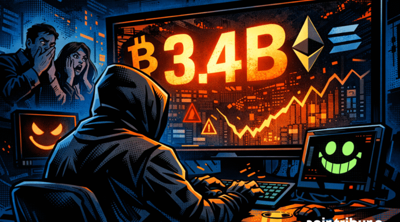 In 2025, cybercriminals stole 3.4 billion cryptocurrencies
